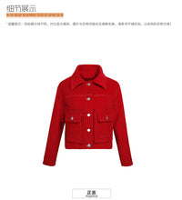 Load image into Gallery viewer, 2018 Winter New Korean Edition Women's Pure Color Turnback Coat Single Clock Short Hair Coat 97036