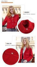 Load image into Gallery viewer, 2018 Winter New Korean Edition Women's Pure Color Turnback Coat Single Clock Short Hair Coat 97036