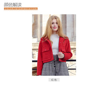 Load image into Gallery viewer, 2018 Winter New Korean Edition Women's Pure Color Turnback Coat Single Clock Short Hair Coat 97036