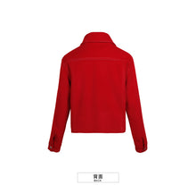 Load image into Gallery viewer, 2018 Winter New Korean Edition Women's Pure Color Turnback Coat Single Clock Short Hair Coat 97036