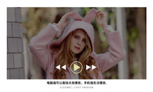 Load image into Gallery viewer, 2018 New Brand Women's Rabbit Ear Hoodie Coat Single-row Button Wool Coat 97066