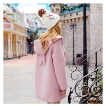 Load image into Gallery viewer, 2018 New Brand Women's Rabbit Ear Hoodie Coat Single-row Button Wool Coat 97066