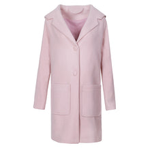 Load image into Gallery viewer, 2018 New Brand Women's Rabbit Ear Hoodie Coat Single-row Button Wool Coat 97066