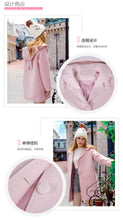 Load image into Gallery viewer, 2018 New Brand Women's Rabbit Ear Hoodie Coat Single-row Button Wool Coat 97066