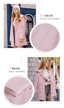 Load image into Gallery viewer, 2018 New Brand Women's Rabbit Ear Hoodie Coat Single-row Button Wool Coat 97066