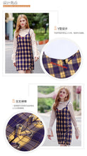 Load image into Gallery viewer, 2018 new brand ladies'Plaid suspender skirt zipper spliced dress 69051