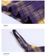 Load image into Gallery viewer, 2018 new brand ladies'Plaid suspender skirt zipper spliced dress 69051