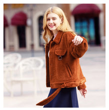Load image into Gallery viewer, Winter 2018 New Women's Single-row Button and Thickened Thermal Fur Short-style Jacket 97075
