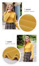 Load image into Gallery viewer, New Winter 2008 Women's High-collar Horn Long-sleeved Bottom Knitted Shirt 58875