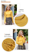 Load image into Gallery viewer, New Winter 2008 Women's High-collar Horn Long-sleeved Bottom Knitted Shirt 58875