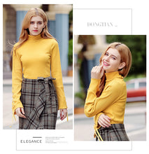 Load image into Gallery viewer, New Winter 2008 Women's High-collar Horn Long-sleeved Bottom Knitted Shirt 58875