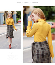 Load image into Gallery viewer, New Winter 2008 Women's High-collar Horn Long-sleeved Bottom Knitted Shirt 58875
