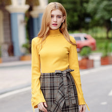 Load image into Gallery viewer, New Winter 2008 Women's High-collar Horn Long-sleeved Bottom Knitted Shirt 58875