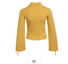 Load image into Gallery viewer, New Winter 2008 Women's High-collar Horn Long-sleeved Bottom Knitted Shirt 58875