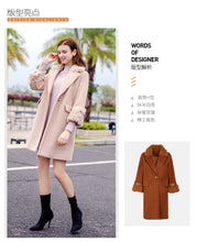 Load image into Gallery viewer, 2018 new brand women's wear Albaca lamb wool jacket cotton woolen overcoat 97079