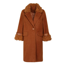 Load image into Gallery viewer, 2018 new brand women's wear Albaca lamb wool jacket cotton woolen overcoat 97079
