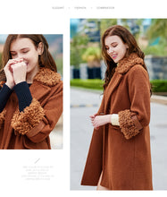 Load image into Gallery viewer, 2018 new brand women's wear Albaca lamb wool jacket cotton woolen overcoat 97079