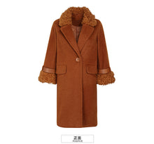 Load image into Gallery viewer, 2018 new brand women's wear Albaca lamb wool jacket cotton woolen overcoat 97079