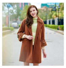 Load image into Gallery viewer, 2018 new brand women's wear Albaca lamb wool jacket cotton woolen overcoat 97079