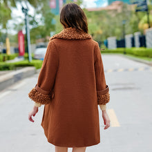 Load image into Gallery viewer, 2018 new brand women's wear Albaca lamb wool jacket cotton woolen overcoat 97079