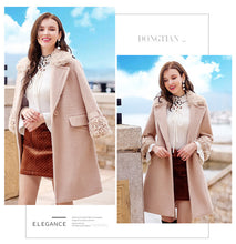 Load image into Gallery viewer, 2018 new brand women's wear Albaca lamb wool jacket cotton woolen overcoat 97079