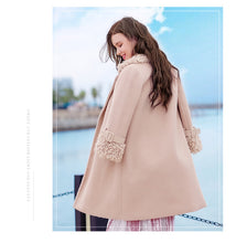 Load image into Gallery viewer, 2018 new brand women's wear Albaca lamb wool jacket cotton woolen overcoat 97079