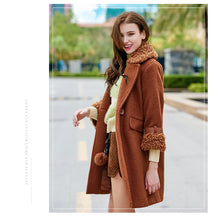 Load image into Gallery viewer, 2018 new brand women's wear Albaca lamb wool jacket cotton woolen overcoat 97079