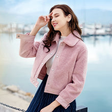 Load image into Gallery viewer, 2018 Winter New Women's Coat Coat Single Clock Short Warm Plush Coat 97081