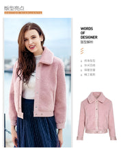 Load image into Gallery viewer, 2018 Winter New Women's Coat Coat Single Clock Short Warm Plush Coat 97081