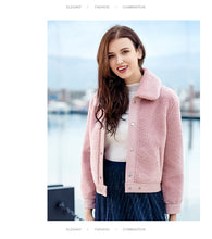 Load image into Gallery viewer, 2018 Winter New Women's Coat Coat Single Clock Short Warm Plush Coat 97081