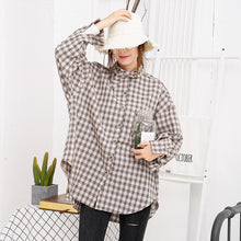 Load image into Gallery viewer, Plaid shirt Rabbit ear bow leisure women's shirt 2212