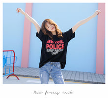 Load image into Gallery viewer, Summer 2019 Korean version of English alphabet shirt loose half sleeve base shirt printed short sleeve T-shirt 6996 women
