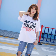 Load image into Gallery viewer, Summer 2019 Korean version of English alphabet shirt loose half sleeve base shirt printed short sleeve T-shirt 6996 women