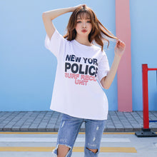 Load image into Gallery viewer, Summer 2019 Korean version of English alphabet shirt loose half sleeve base shirt printed short sleeve T-shirt 6996 women