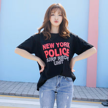 Load image into Gallery viewer, Summer 2019 Korean version of English alphabet shirt loose half sleeve base shirt printed short sleeve T-shirt 6996 women