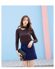 Load image into Gallery viewer, "36 yuan will not be refunded or changed at the end of the season" round neck padded knit sweater long sleeve tight bottoming shirt 910 women