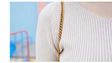 Load image into Gallery viewer, "36 yuan will not be refunded or changed at the end of the season" round neck padded knit sweater long sleeve tight bottoming shirt 910 women
