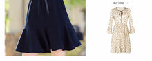 Load image into Gallery viewer, 2018 new brand women's trumpet sleeves Lotus leaf skirt temperament lady dress 69117