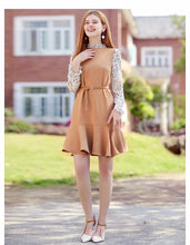 Load image into Gallery viewer, 2018 new brand women's trumpet sleeves Lotus leaf skirt temperament lady dress 69117