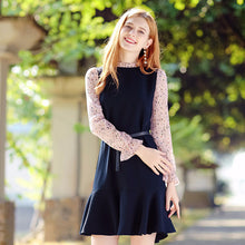 Load image into Gallery viewer, 2018 new brand women's trumpet sleeves Lotus leaf skirt temperament lady dress 69117