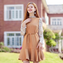 Load image into Gallery viewer, 2018 new brand women's trumpet sleeves Lotus leaf skirt temperament lady dress 69117