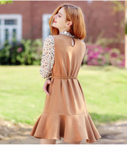Load image into Gallery viewer, 2018 new brand women's trumpet sleeves Lotus leaf skirt temperament lady dress 69117