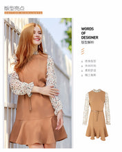 Load image into Gallery viewer, 2018 new brand women's trumpet sleeves Lotus leaf skirt temperament lady dress 69117