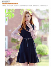 Load image into Gallery viewer, 2018 new brand women's trumpet sleeves Lotus leaf skirt temperament lady dress 69117