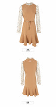 Load image into Gallery viewer, 2018 new brand women's trumpet sleeves Lotus leaf skirt temperament lady dress 69117