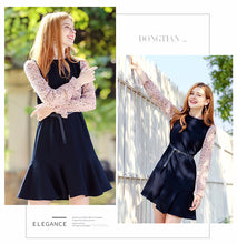 Load image into Gallery viewer, 2018 new brand women's trumpet sleeves Lotus leaf skirt temperament lady dress 69117