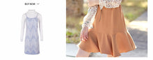 Load image into Gallery viewer, 2018 new brand women's trumpet sleeves Lotus leaf skirt temperament lady dress 69117