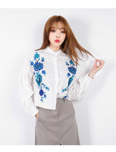 Load image into Gallery viewer, Embroidered blouse long sleeve blouse 7820