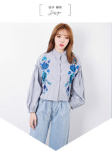 Load image into Gallery viewer, Embroidered blouse long sleeve blouse 7820