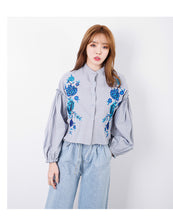 Load image into Gallery viewer, Embroidered blouse long sleeve blouse 7820